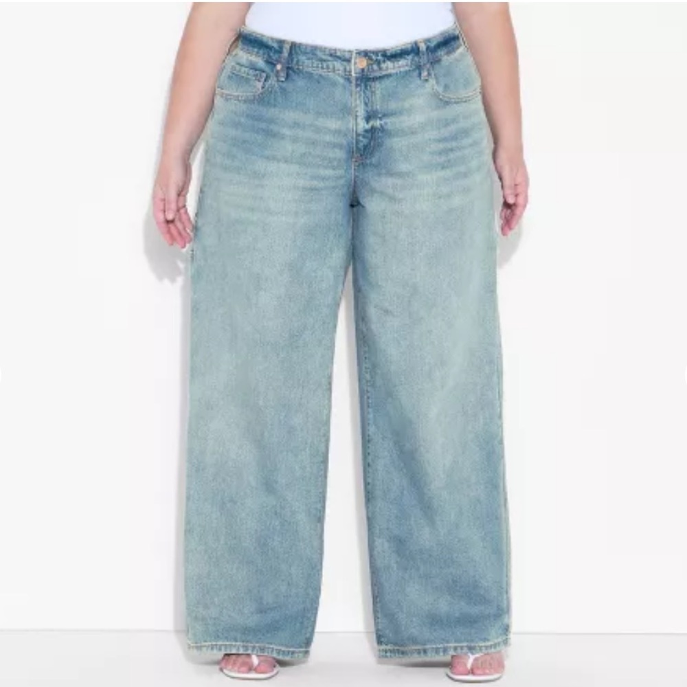Wild Fable Medium Wash Low Rise Baggy Jeans